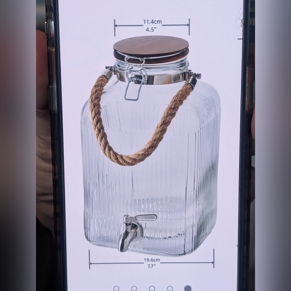 Better Homes And Gardens Clear Glass Dispenser with Tan Rope